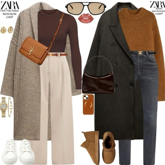 Zara * Long Cable knit coat cardigan - Picture 14 of 16